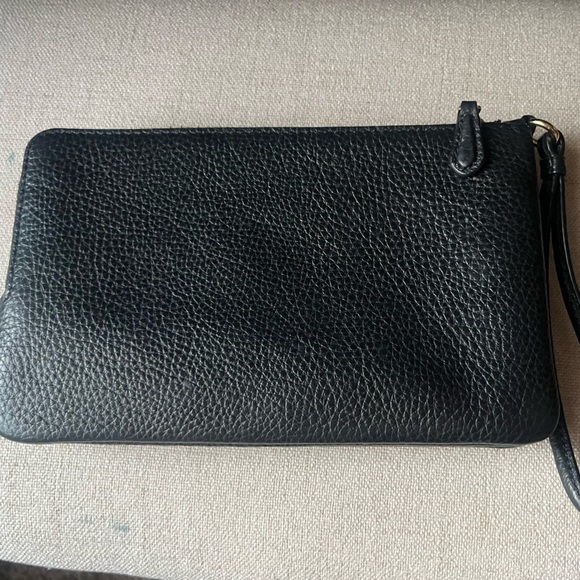 Coach Signature Brown Pebbled Leather Wristlet - Picture 9 of 13